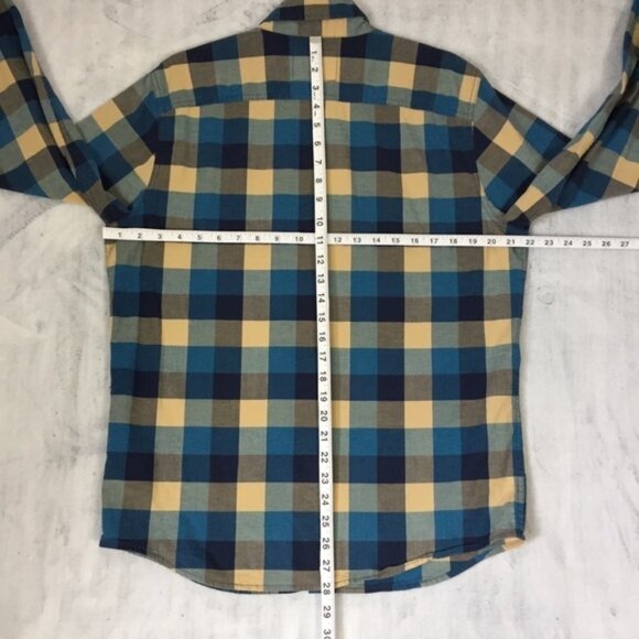 Hollister Stretch Button Down Shirt Mens Large Long Sleeve Block Check Pattern - Picture 8 of 11